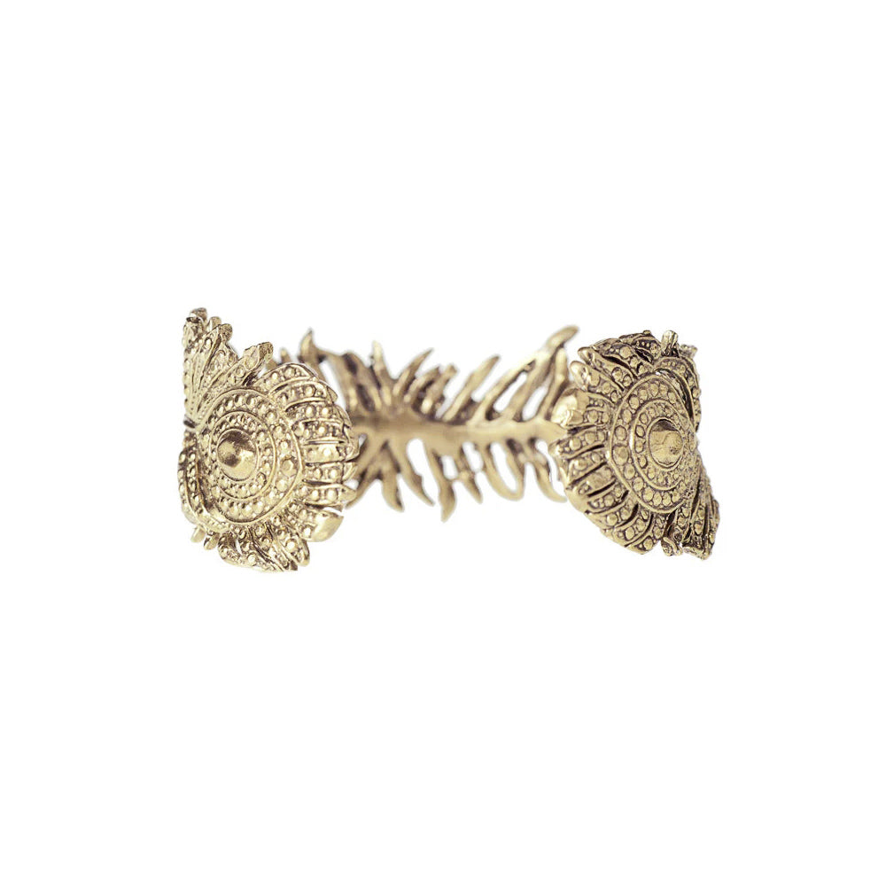 Peacock Feather Cuff Bracelet