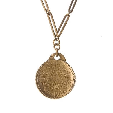 Zodiac Coin Long Necklace