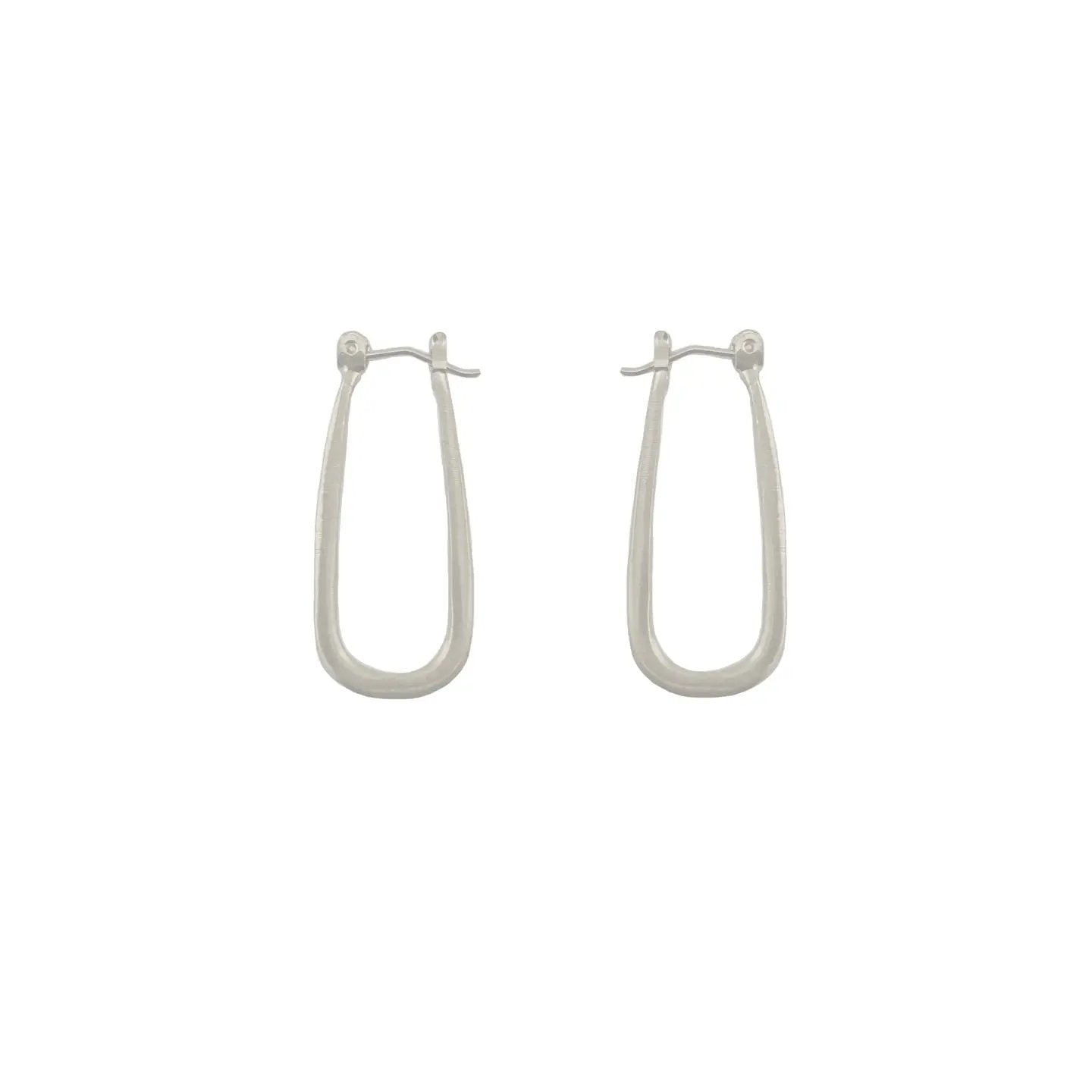 Small Teardrop Hoop Earrings - Sterling Silver
