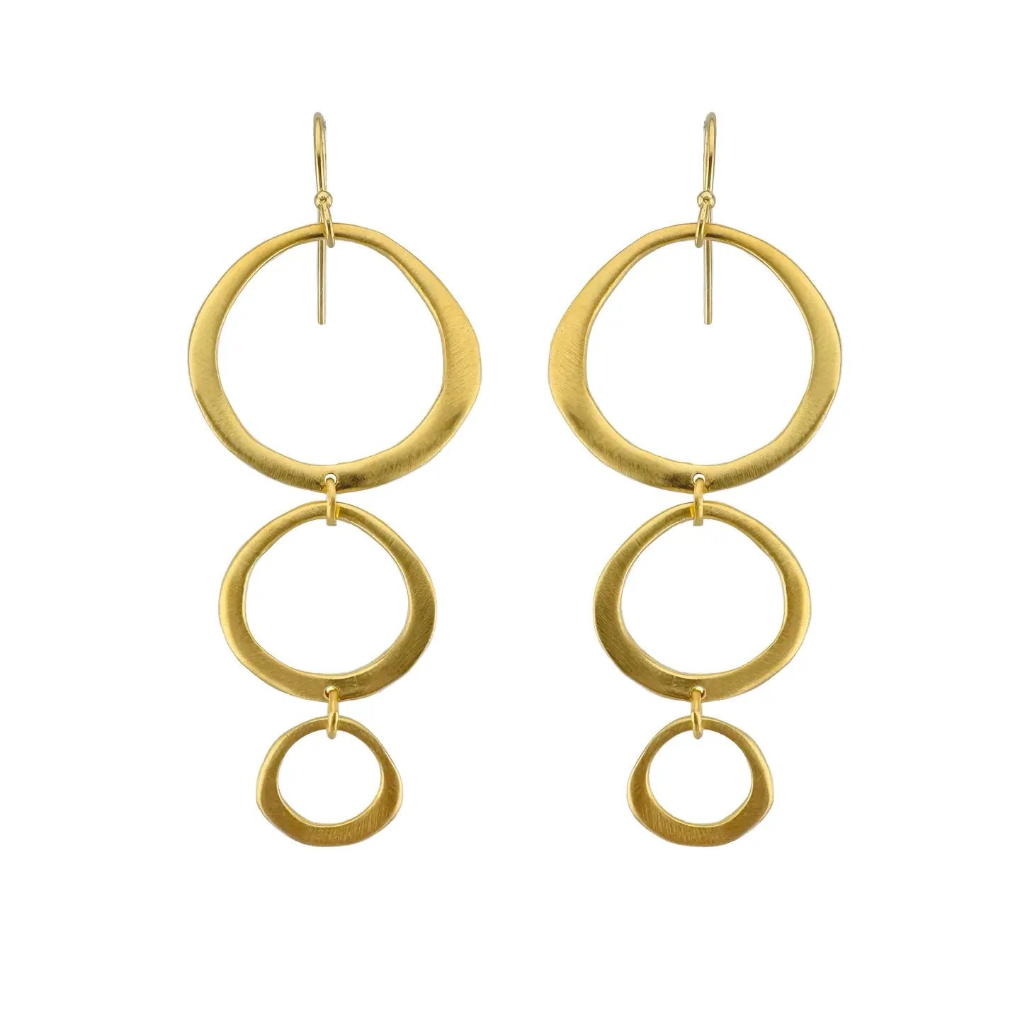 Triple Circle Statement Earrings - Gold Vermeil