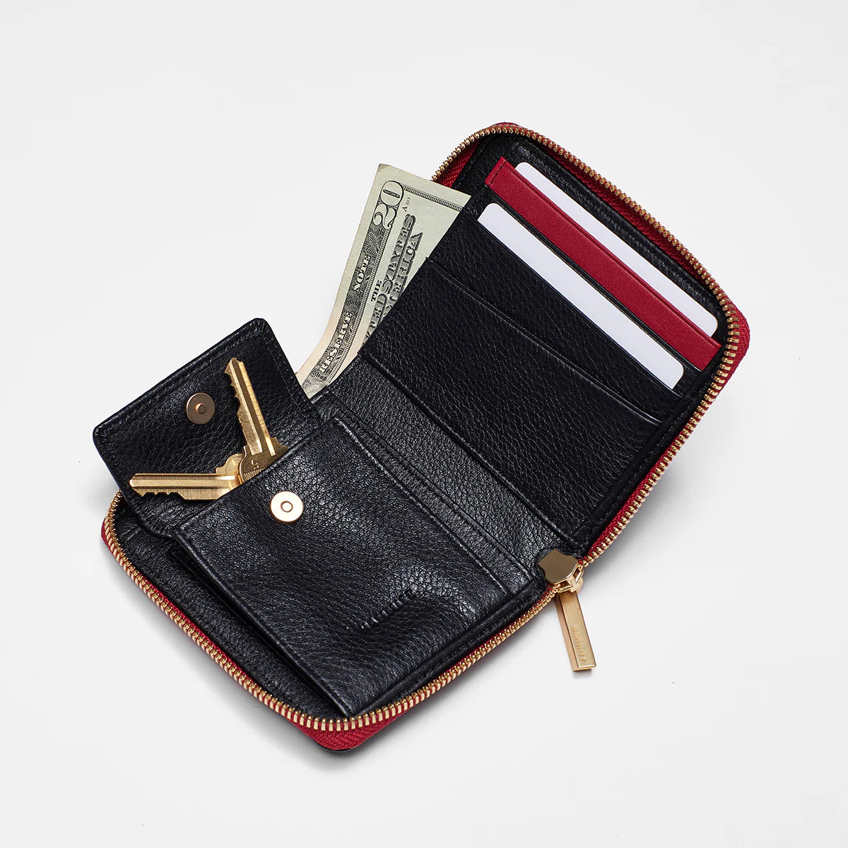 Hammitt 5 North Wallet - Black/Gold/Red Zip