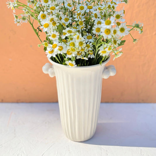Fluted Porcelain Vase – White