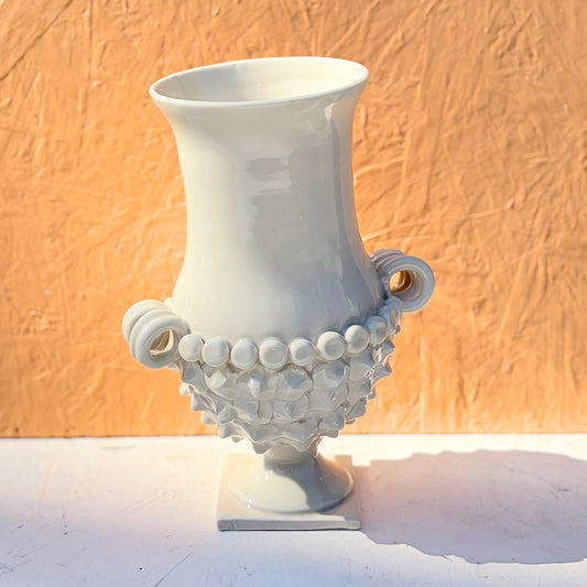 Large Porcelain Pedestal Urn – White