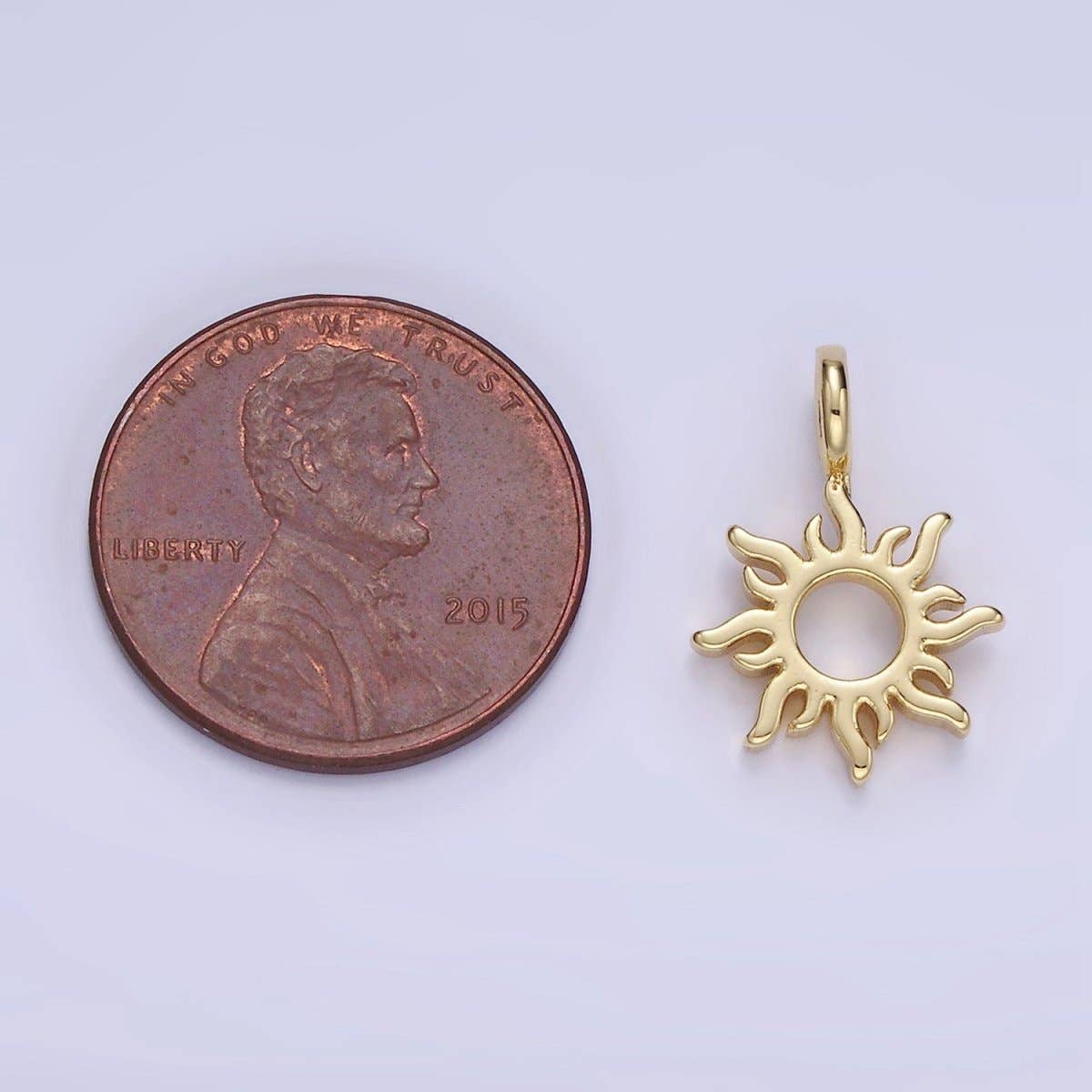 Open Celestial Sun Ray Charm - Gold Filled