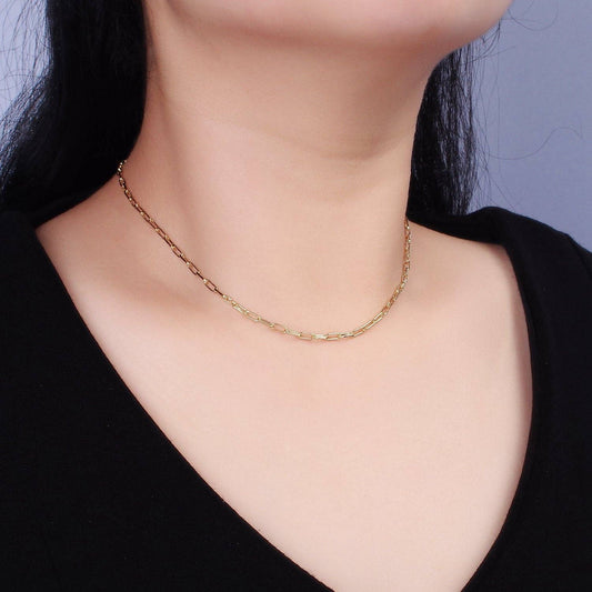Gold Filled 2.3mm Paperclip Chain Necklace - 16"