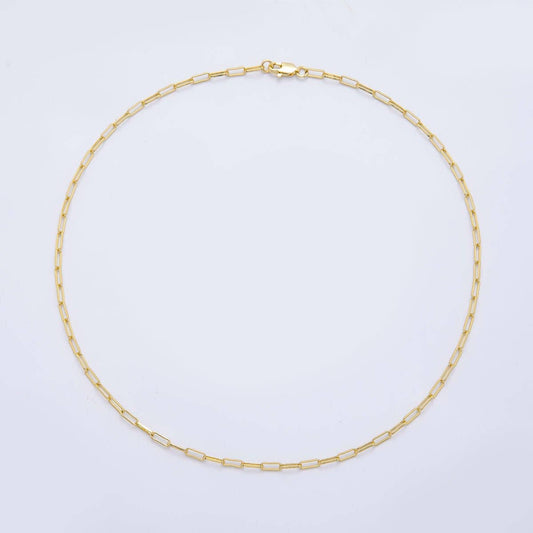 Gold Filled 6.7mm x 2.4mm Paperclip Chain Necklace - 16"
