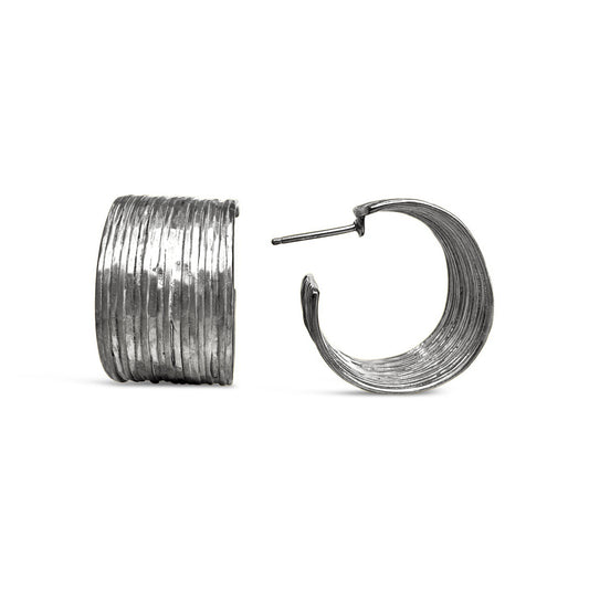 Oxidized Sterling Silver ‘Power Hoop’ Earrings