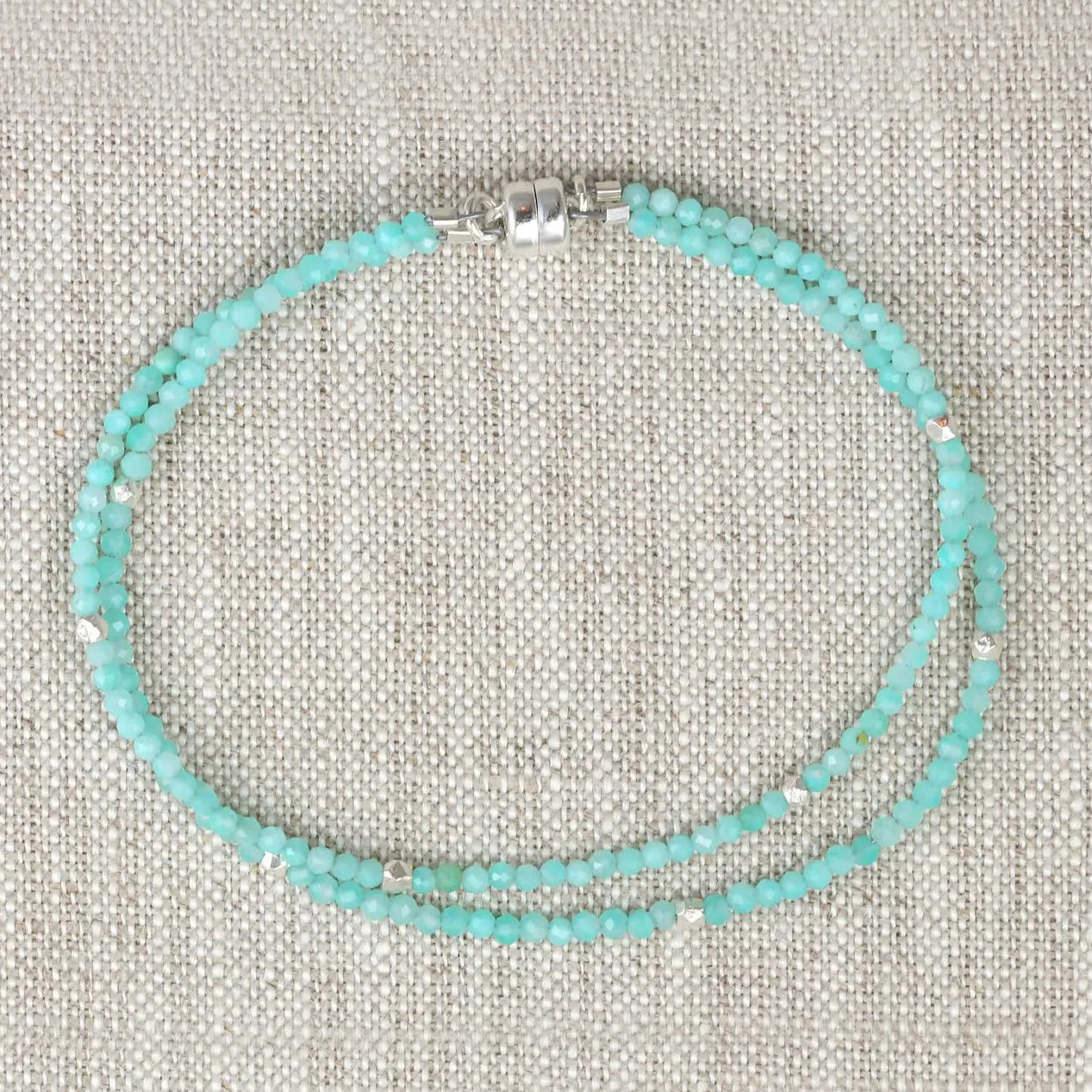 Amazonite 2-Strand Bracelet — Sterling Silver