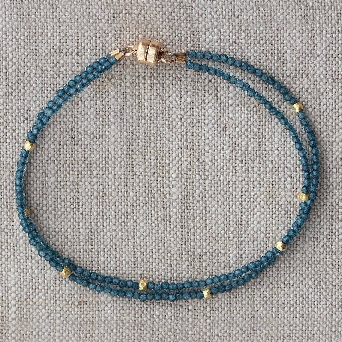 London Blue Quartz 2-Strand Bracelet — Gold Vermeil
