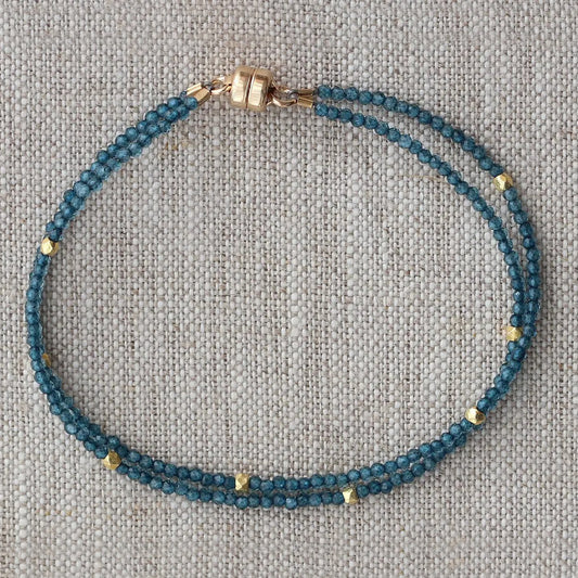 London Blue Quartz 2-Strand Bracelet — Gold Vermeil