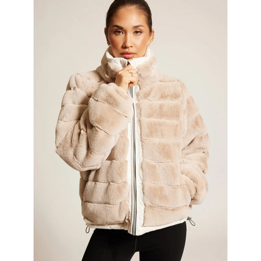 Adventurer Reversible Puffer Jacket - Cloud Dancer/Greige