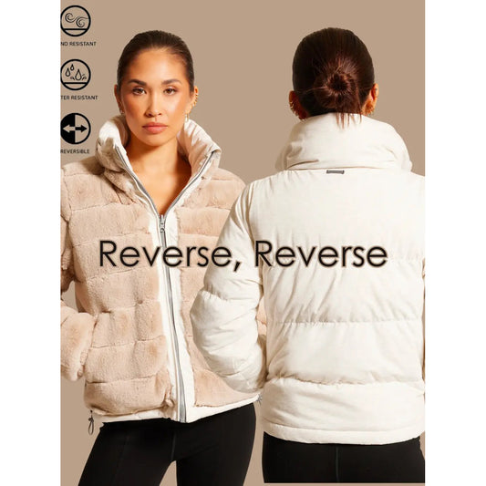 Adventurer Reversible Puffer Jacket - Cloud Dancer/Greige