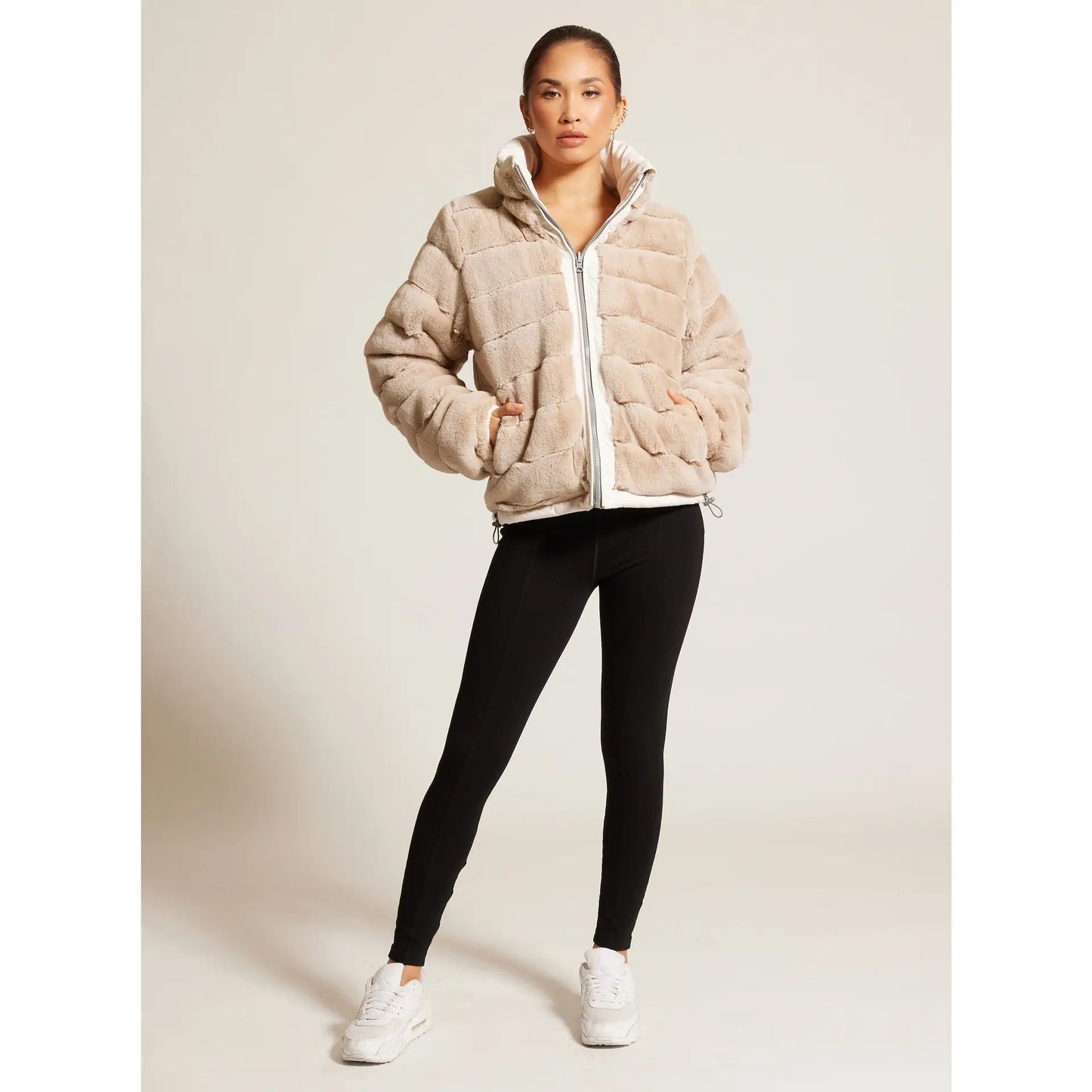 Adventurer Reversible Puffer Jacket - Cloud Dancer/Greige