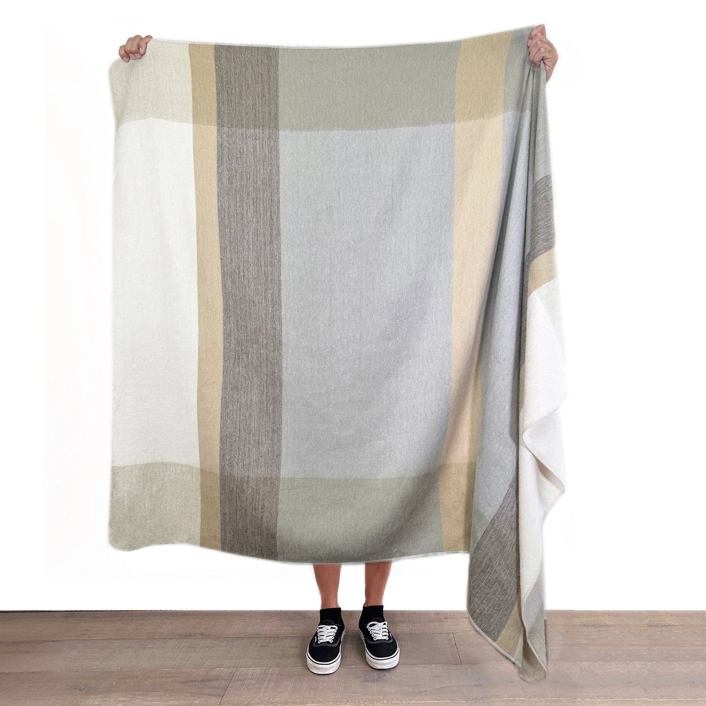 Alpaca Blend Geometric Throw Blanket - Salt Flat