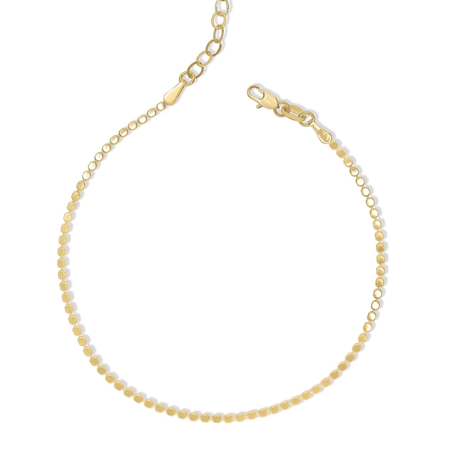 Flat Ball Chain Anklet - 18k Gold Fill