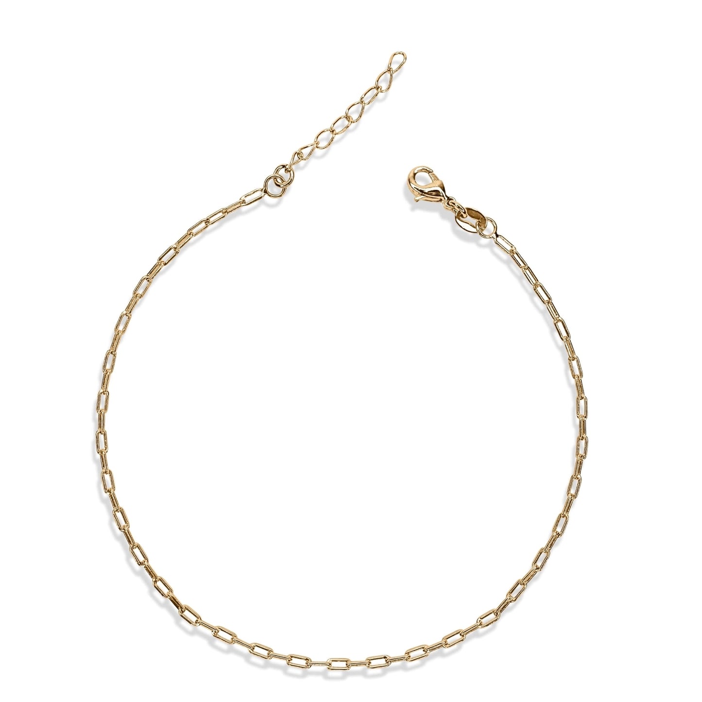 Mini Paperclip Chain Anklet - 18k Gold Fill