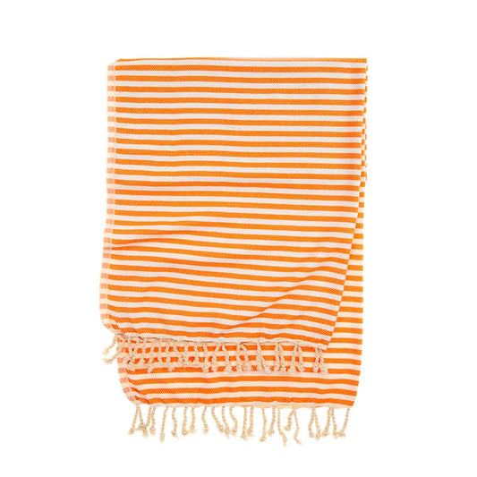 Antibes Turkish Towel - Orange/White