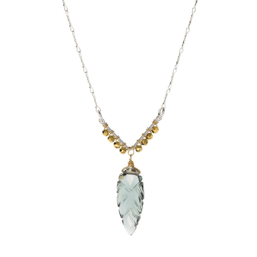 Mixed-Metal ‘Azure Vine’ Necklace with Blue Quartz