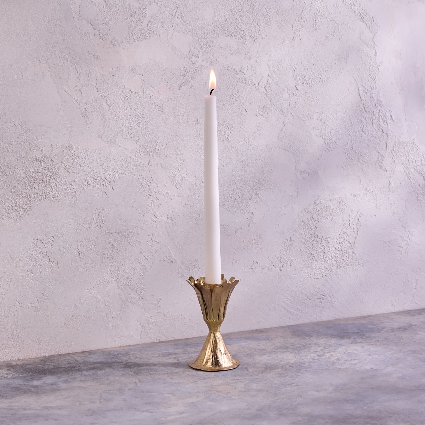 Short Gold Floral Candleholder (Pair)