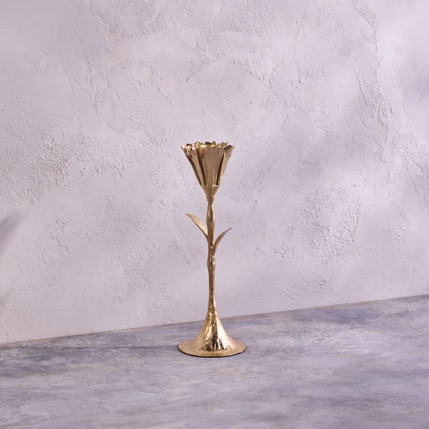 Tall Gold Floral Candleholder (Pair)