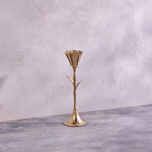 Tall Gold Floral Candleholder (Pair)