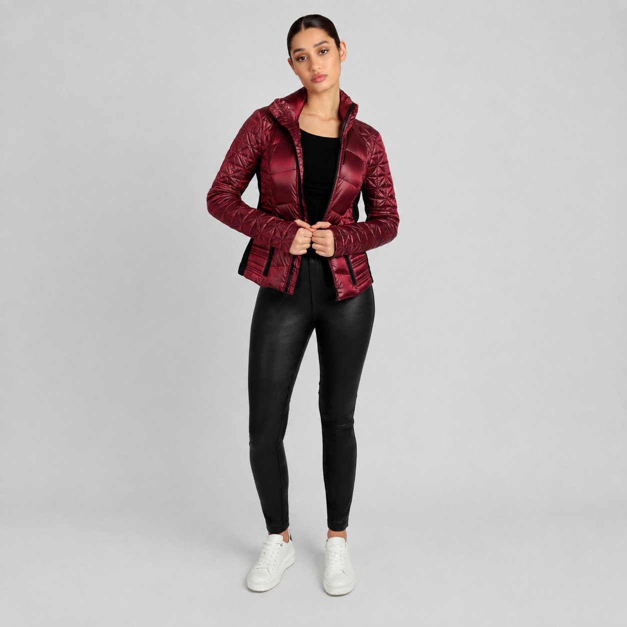 Lightweight Down Filled Packable Puffer Jacket - Wine
