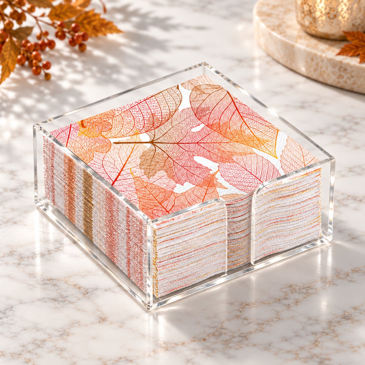 Clear Acrylic Paper Cocktail Napkin Caddy