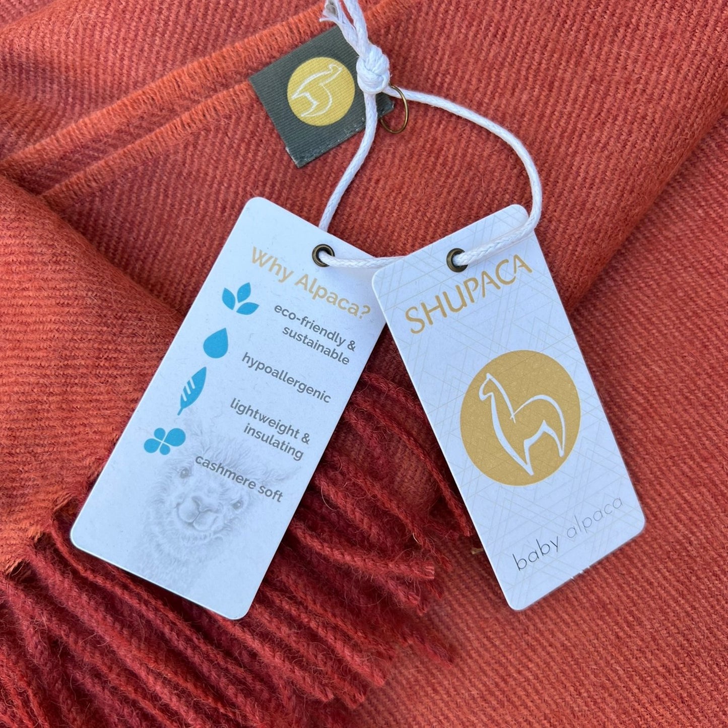 Baby Alpaca Solid Scarf - Crimson