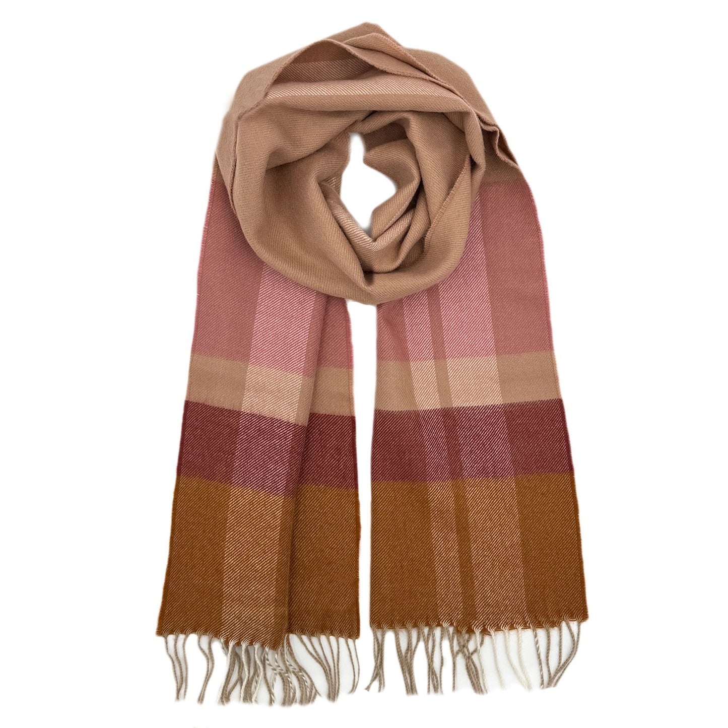 Baby Alpaca Plaid Scarf - Mocha Mousse