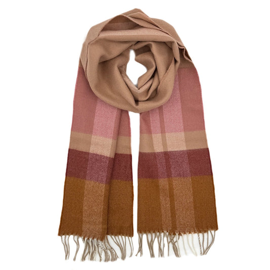 Baby Alpaca Plaid Scarf - Mocha Mousse