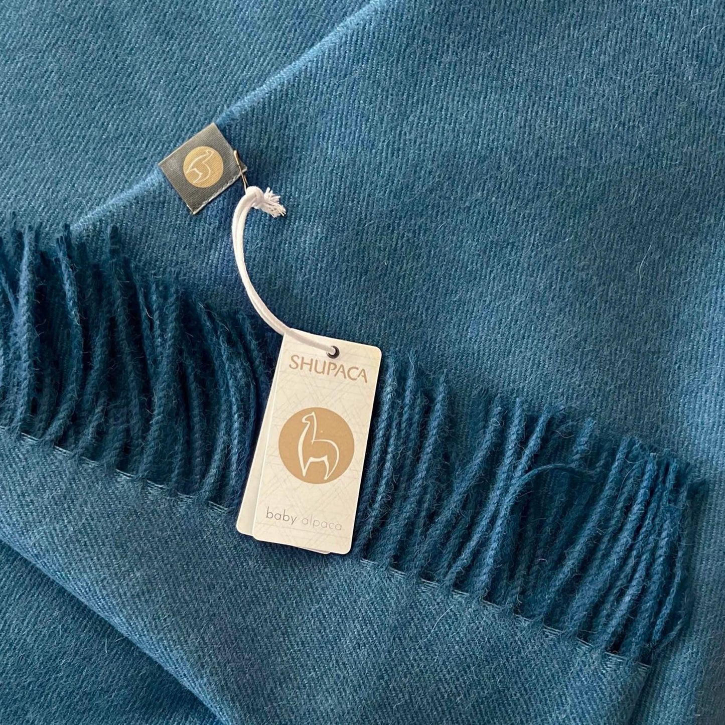 Baby Alpaca Throw Blanket - Blue Jean