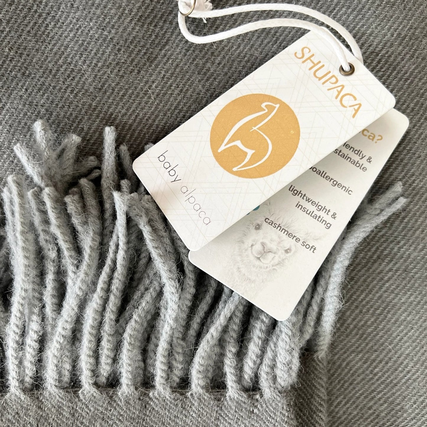 Baby Alpaca Throw Blanket - Iron Ore