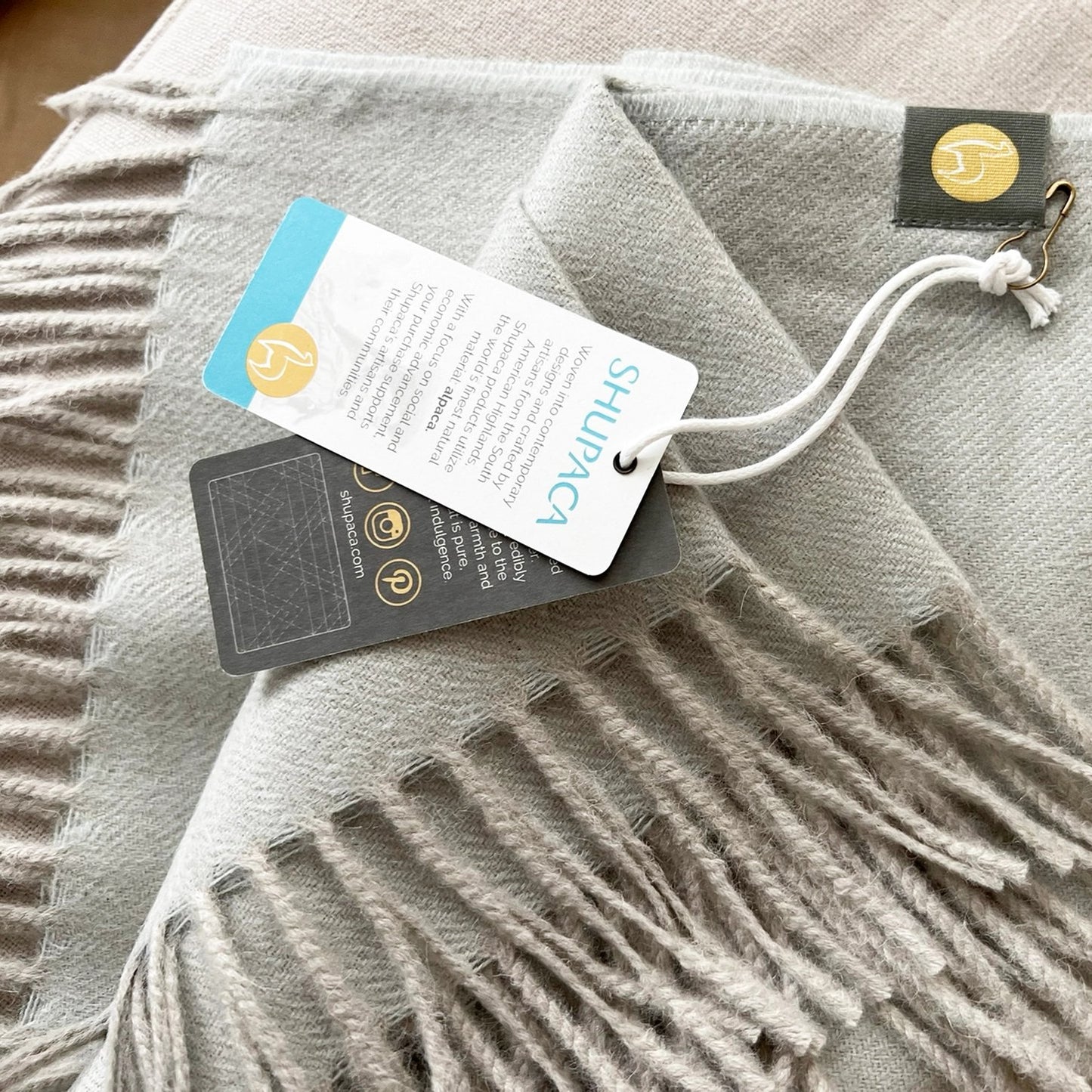 Baby Alpaca Throw Blanket - London Fog