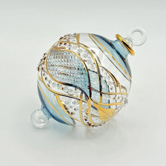 Hand-Blown Glass Ornament – Teal Garland