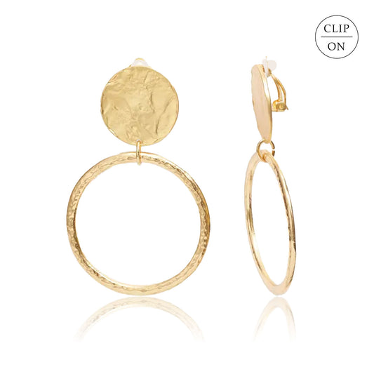 Bold Statement Clip-On Earrings - Gold