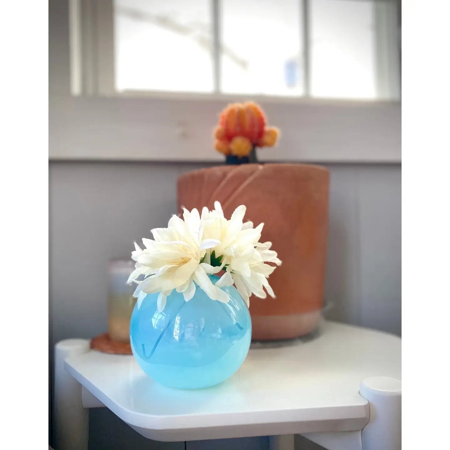 ‘Breathe’ Blown Glass Bud Vase (select color) Blue