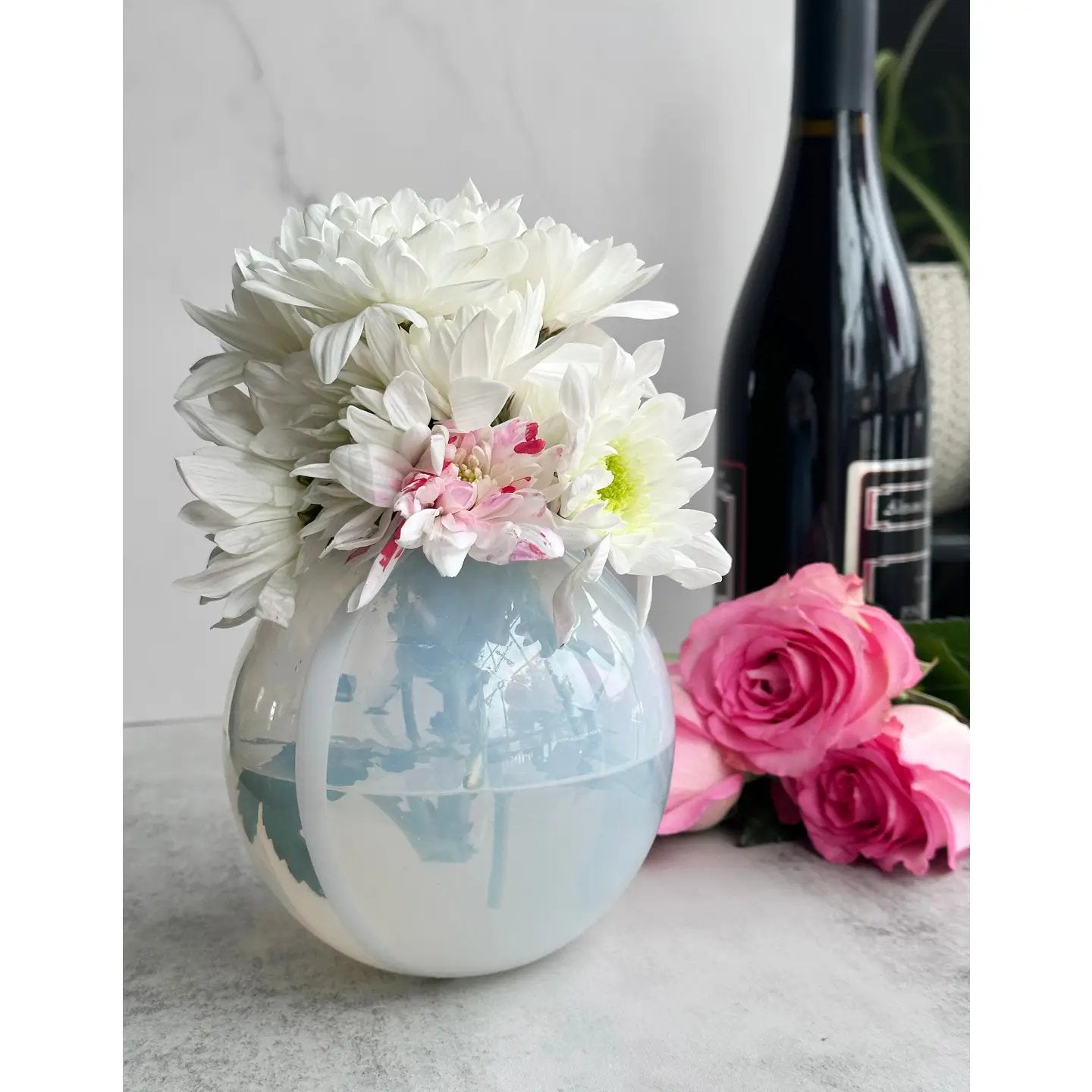 ‘Breathe’ Blown Glass Bud Vase (select color) Opal