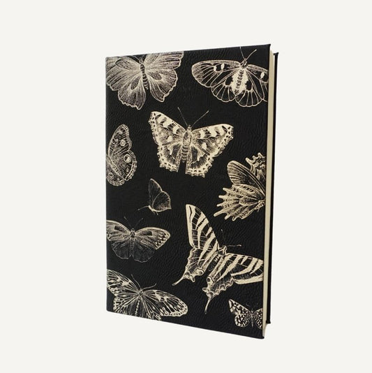 Faux Leather Engraved Lined Journal - Butterflies