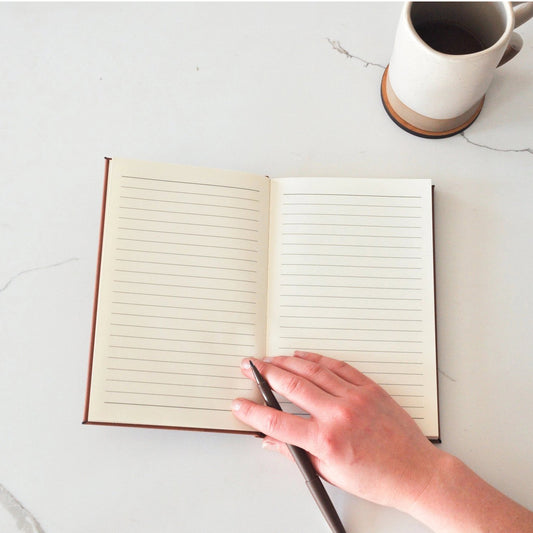 Faux Leather Engraved Lined Journal - Butterflies