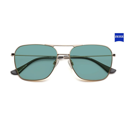Hooper Sunglasses - Polished Gold / Zeiss Lightpro Green