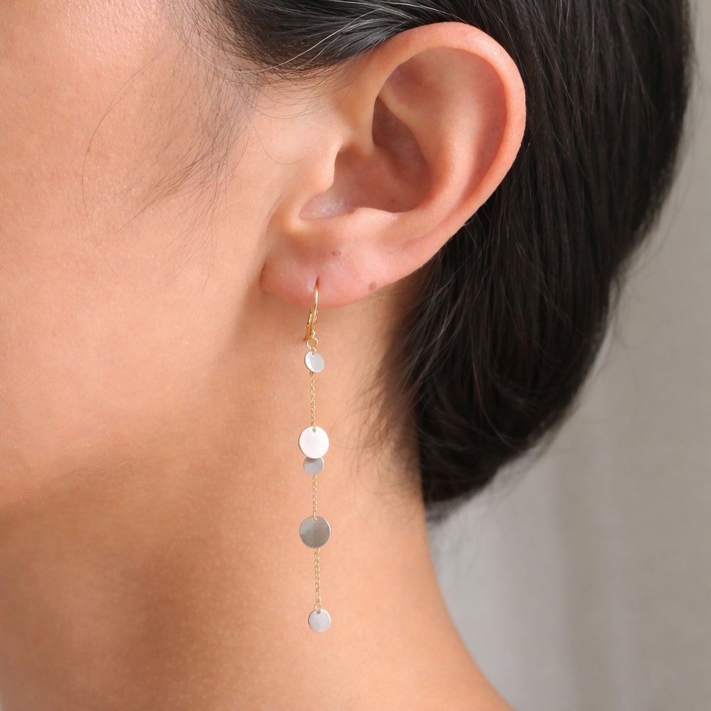 14k Gold + Sterling Silver ‘Confetti Cascade’ Drop Earrings