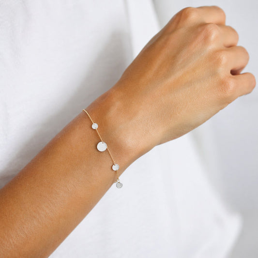 14k Gold + Sterling Silver ‘Confetti’ Bracelet