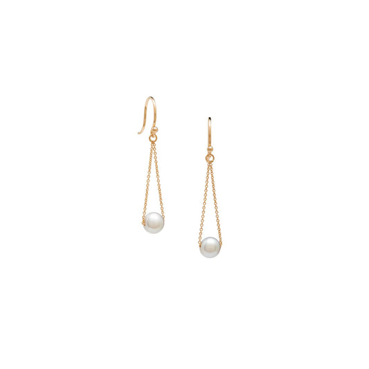 14k Gold ‘Pearl Swing’ Dangle Earrings