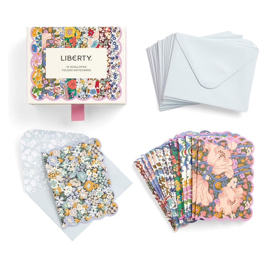 Liberty Premium Notecard Set – 16 Scalloped Notecards + Envelopes