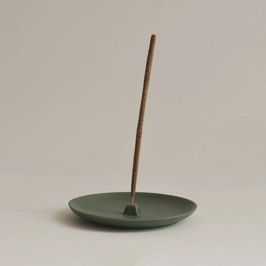Green Ceramic Incense Holder Plate