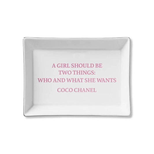 Ceramic Trinket Tray - A Girl Should Be Two Things