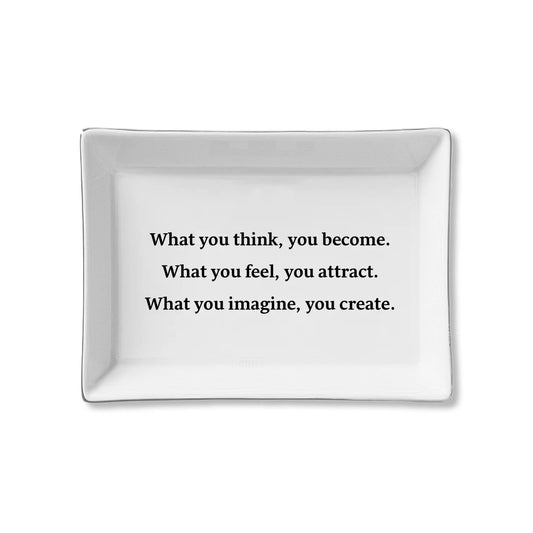 Ceramic Trinket Tray - Think, Feel, Imagine