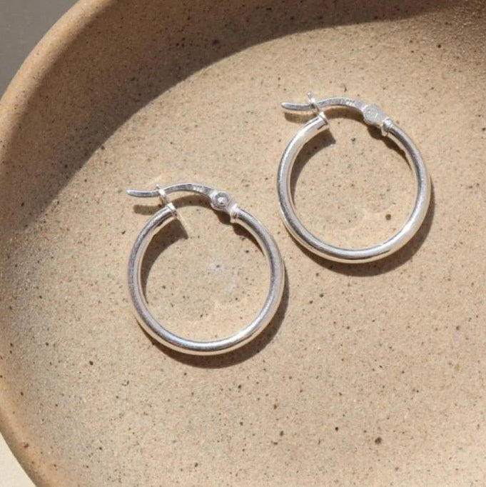 Classic Large Hoop Earrings (select material) Sterling Silver