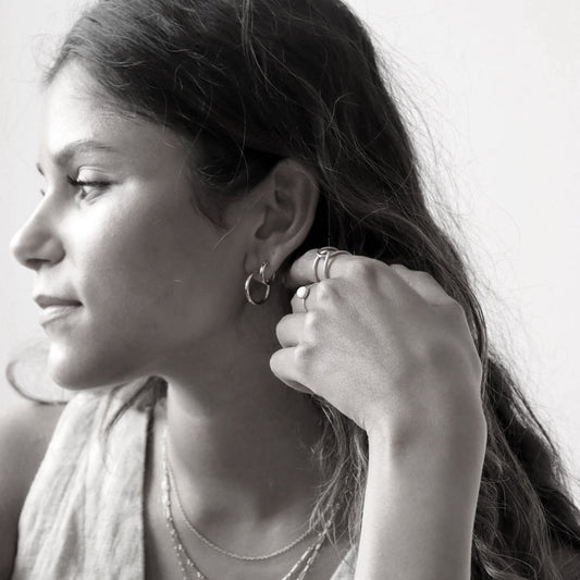 Classic Medium Hoop Earrings (select material)