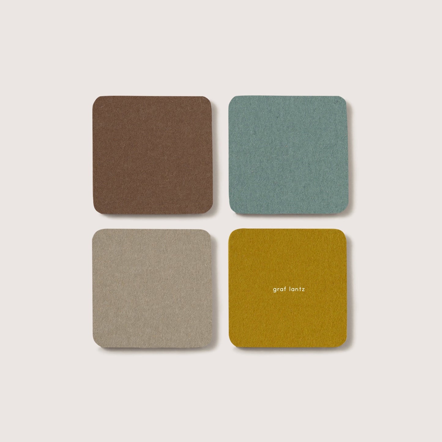 Bierfilzl Square Felt Coaster 4-pack (choose color) London Fog